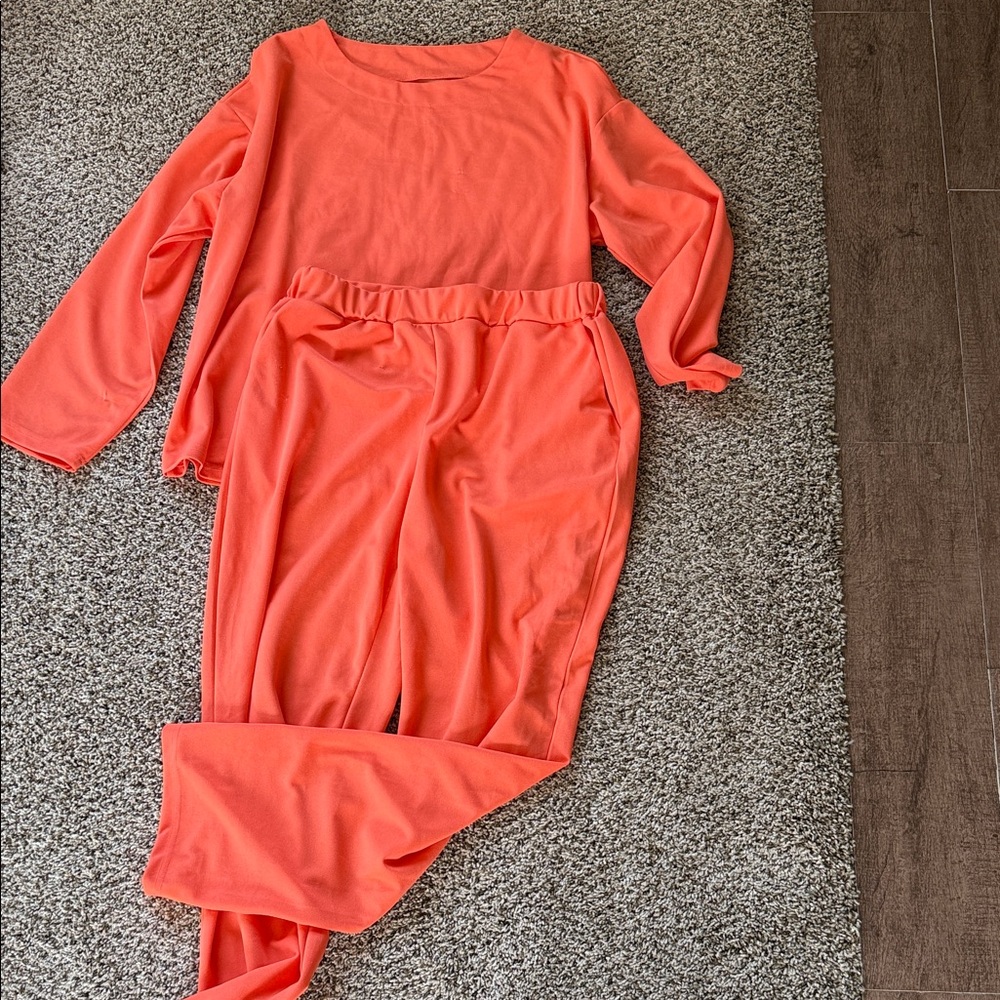 Bright Orange Two-Piece Outfit